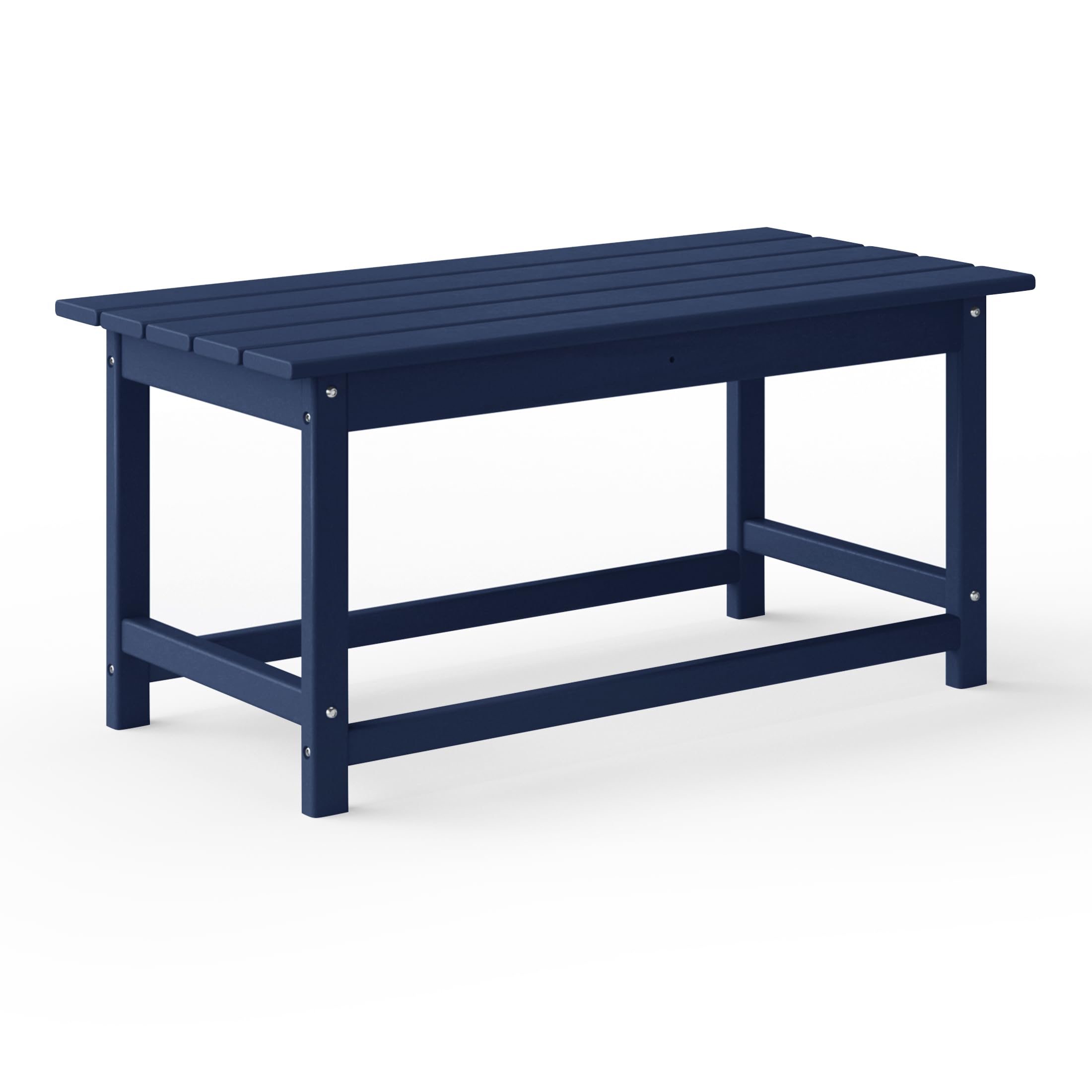 WestinTrends Malibu Outdoor Coffee Table, 35" x 17.5" All Weather Poly Lumber Patio Adirondack Coffee Table for Garden Lawn Porch Balcony, Navy Blue