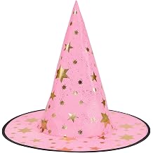 Century Star Witch Hat for Women Halloween Wizard Hat with Gold Star Party Hats for Adults Halloween Costume Accessories