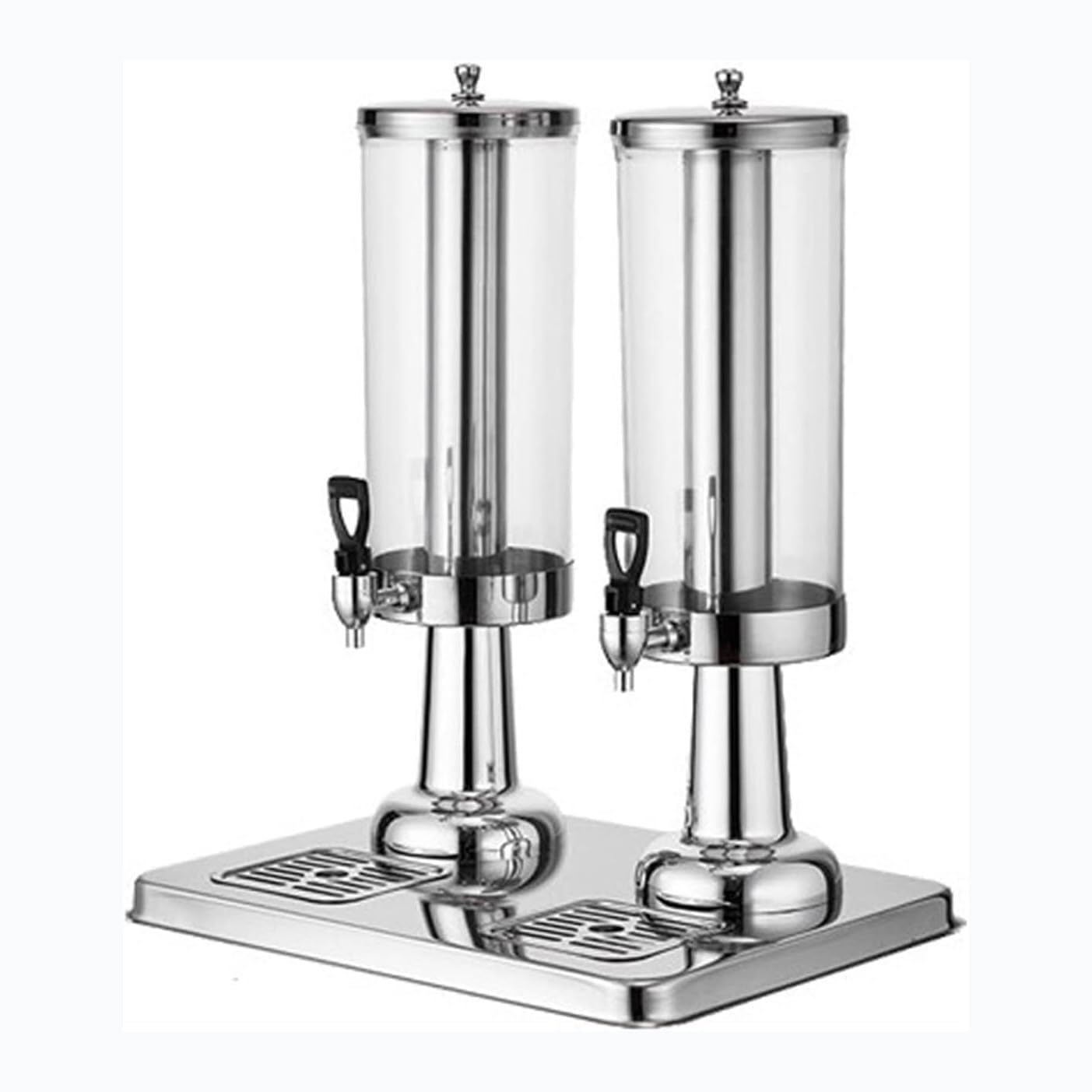 HCZKIUJY Beverage Dispenser with Shelf, 3L/6L/9L Capacity - Commercial Grade Drink Dispenser for Cold & Hot Beverages, Triple Head Design, Ideal for Parties & Buffets (DoubleHeads)