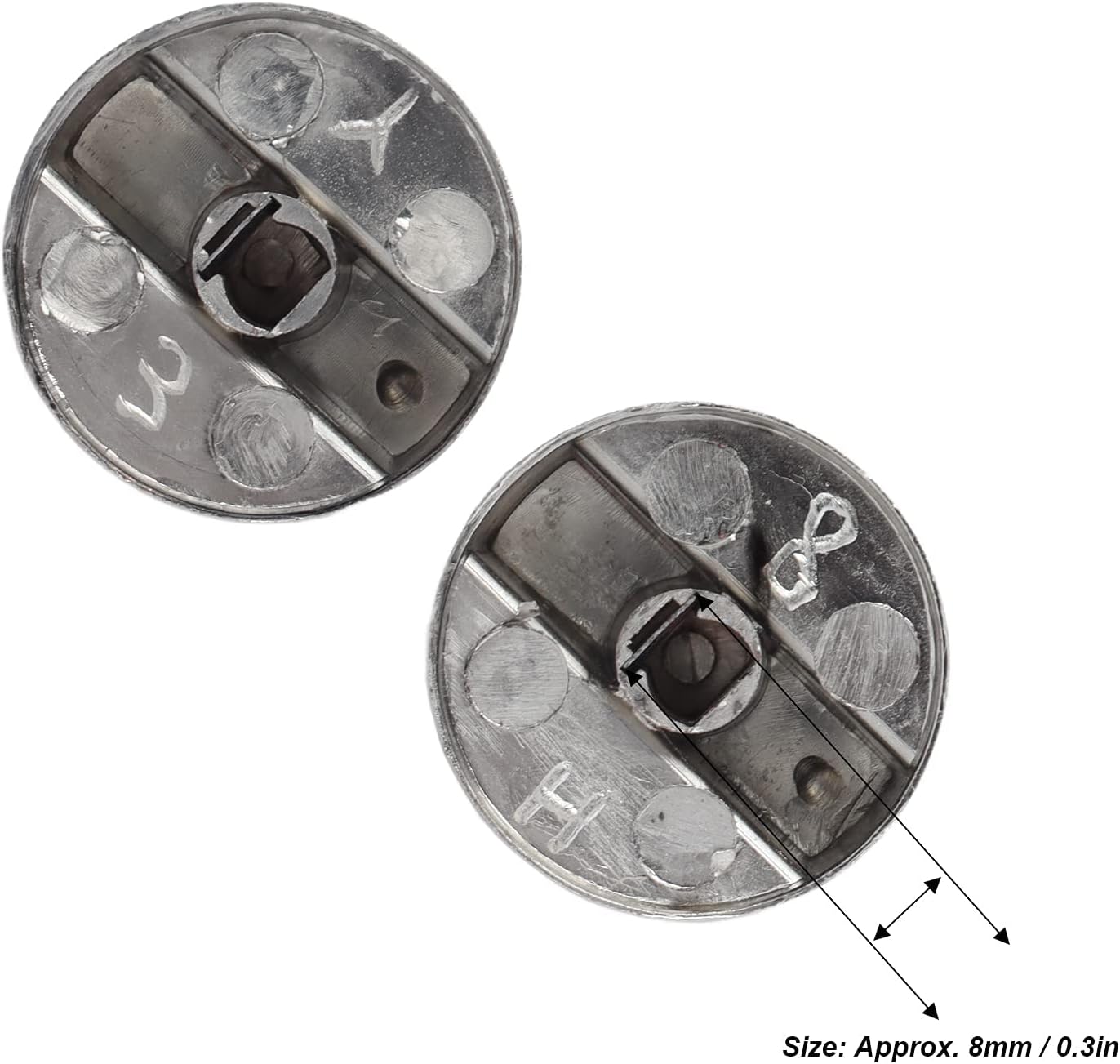 6PCS Stove Knobs, 8mm Rotate Gas Stove Knob Replacement Zinc Alloy Control Knobs for Kitchen Range Gas Stove Microwave Universal Fit Oven Knob Parts (0° Stop)