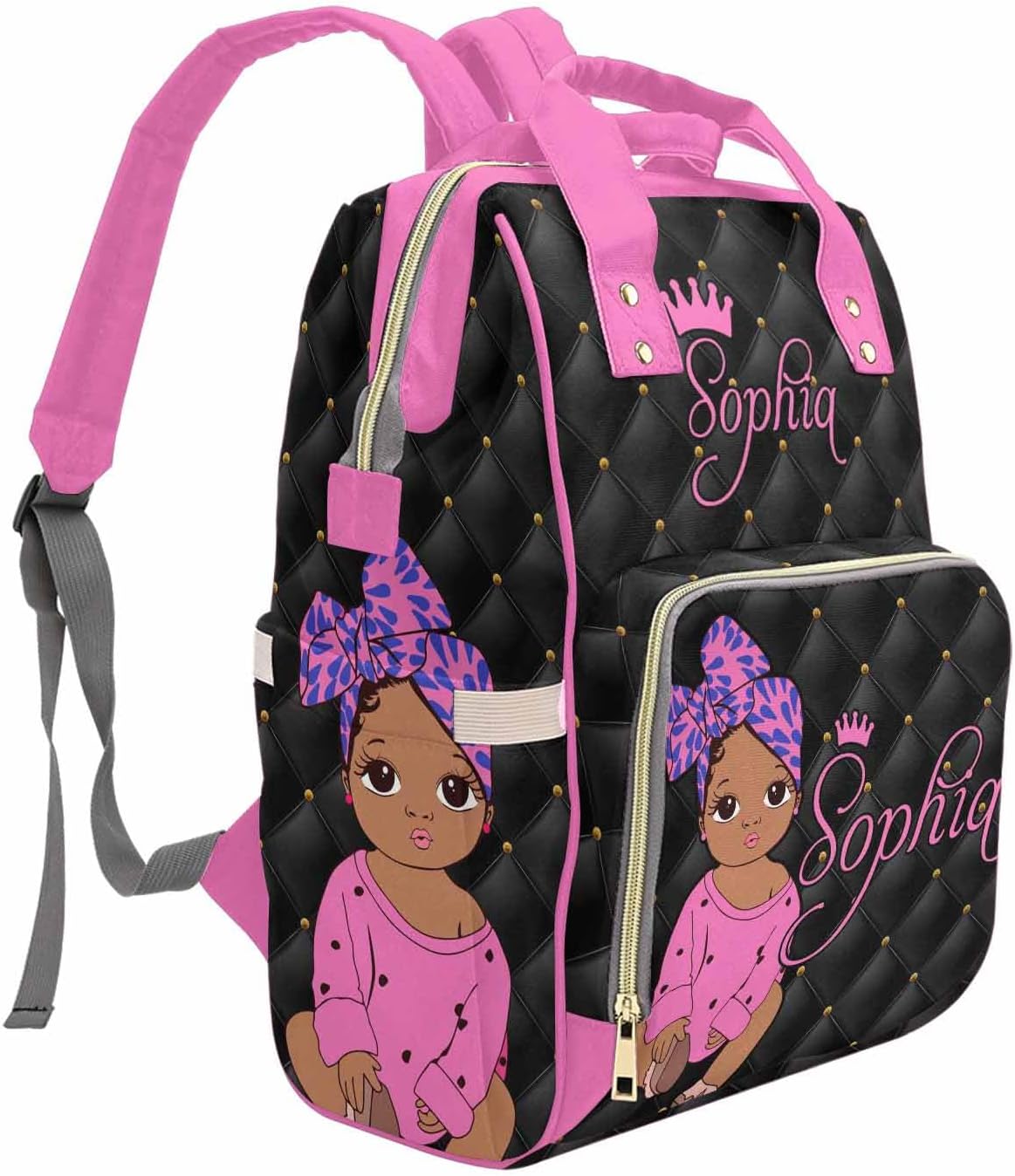 D-Story Personalized Diaper Bags For Baby Girl Custom Baby Bag Customize Baby Bag Baby Bags For Girls Customized