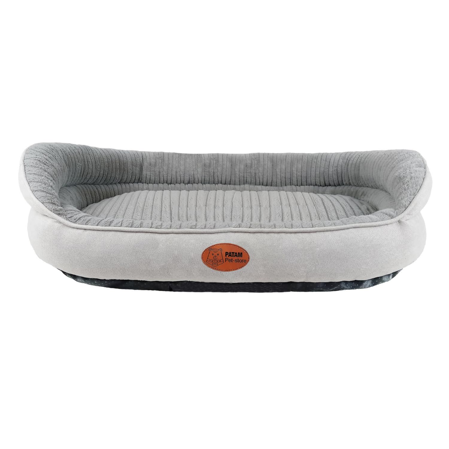 Cama Sofá para Perros y Gatos – con Funda Lavable en Lavadora – Cama Suave con Borde Elevado y Fondo Antideslizante – Shiro Gris Claro, Extra-Large 90 x 70 x 25 cm