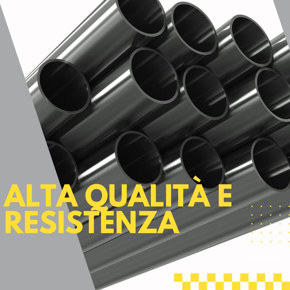 Tubo in Acciaio Inox per Scarico Auto - Diametro 76 mm, Spessore 1.2 mm, 1 Metro - Tubolare Tondo per Marmitta con Foro Modulare e di Facile Installazione - SAMMA PARTS
