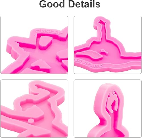 Miniatura 10 de Llavero brillante de silicona para niñas, diseño de muñecos de resina epoxi, para manualidades, manualidades, joyería, decoración, moldes de silicona