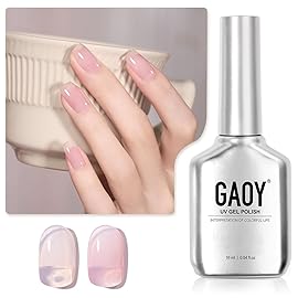 GAOY Jelly Nude Gel Nail Polish, 16ml Sheer Pink Crystal Translucent Soak Off Gel Polish, UV Light Cure for Nail Art DIY, 1642 Crystal Pink