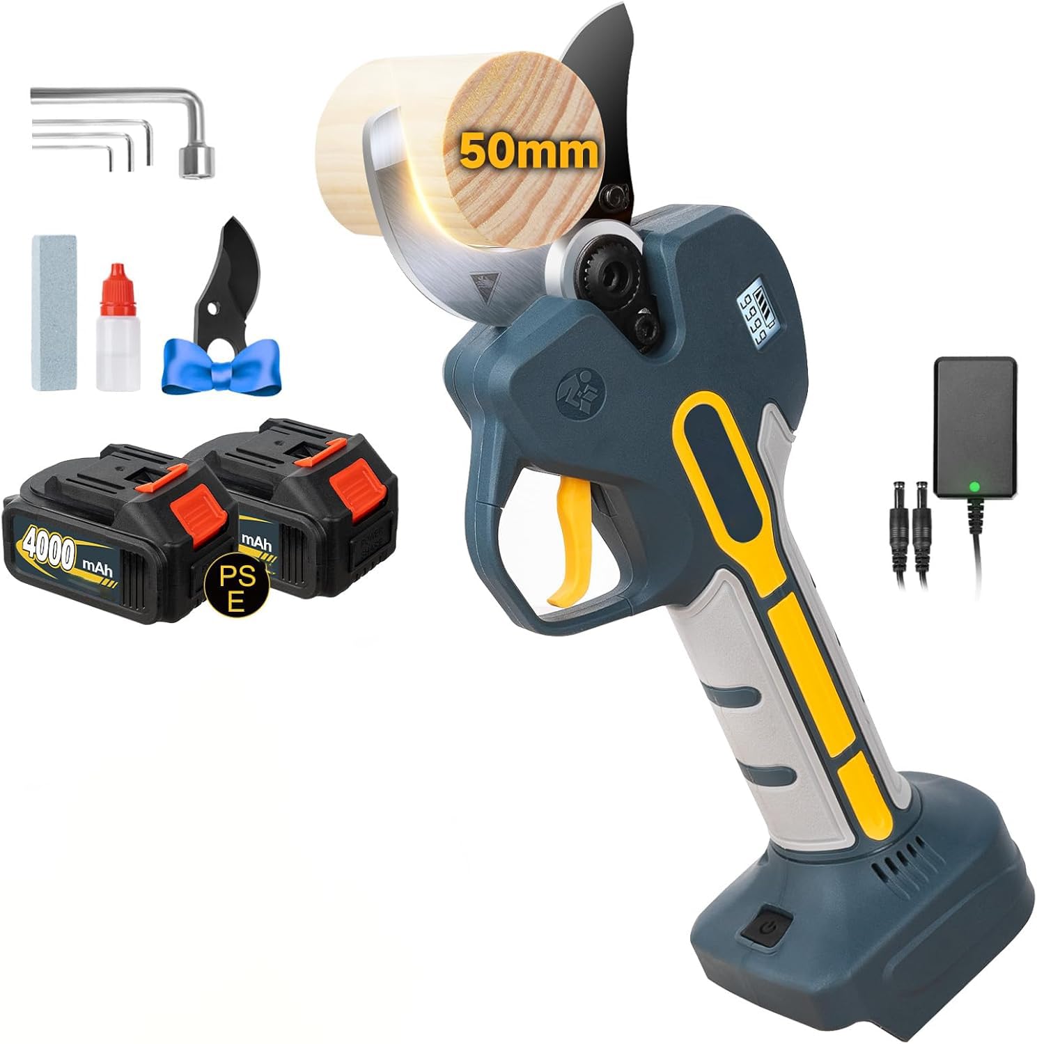 電動ハサミ【業界新型・5cmの大切断径】電動剪定バサミ【藤原園芸会社