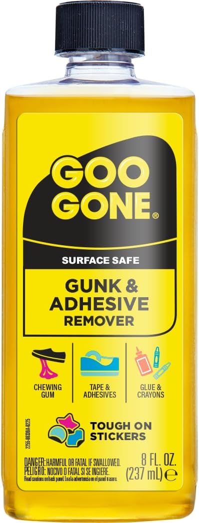Goo Gone Gunk and Adhesive Remover - Safely and Easily Removes Stickers, Tape Residue, Decals, Grease, Chewing Gum, Crayons and Glue from Surfaces - Trusted Formula for Quick and Easy Removal