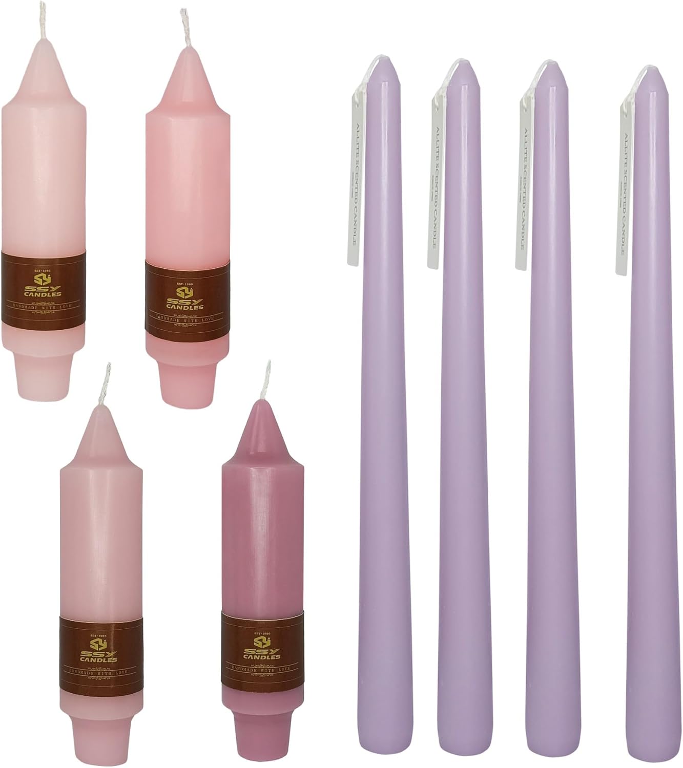 Taper Candles Smokeless Candle Long Candles Wax Colored Tapered Candles for Decor Wedding,Festival and Special Occasions