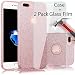 (2 Pack Glass Film+Case)Truecore iPhone 6 6s 4.7 Inch Case Kits, Fashion Luxury Protective Hybrid Beauty Crystal Rhinestone Sparkle Glitter Hard Diamond Case Cover For iPhone 6s/6 (3-Layer) (pink)