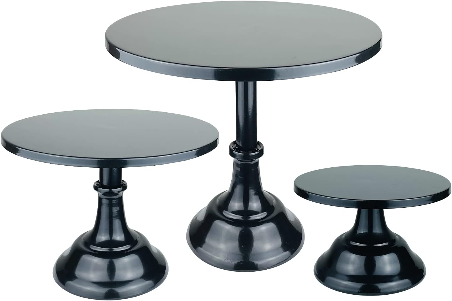 3 Pieces Cake Stand Set Black Metal Cupcake Holder Dessert Display Plate Decor Serving Platter for Baby Shower Wedding Birthday Parties Celebration