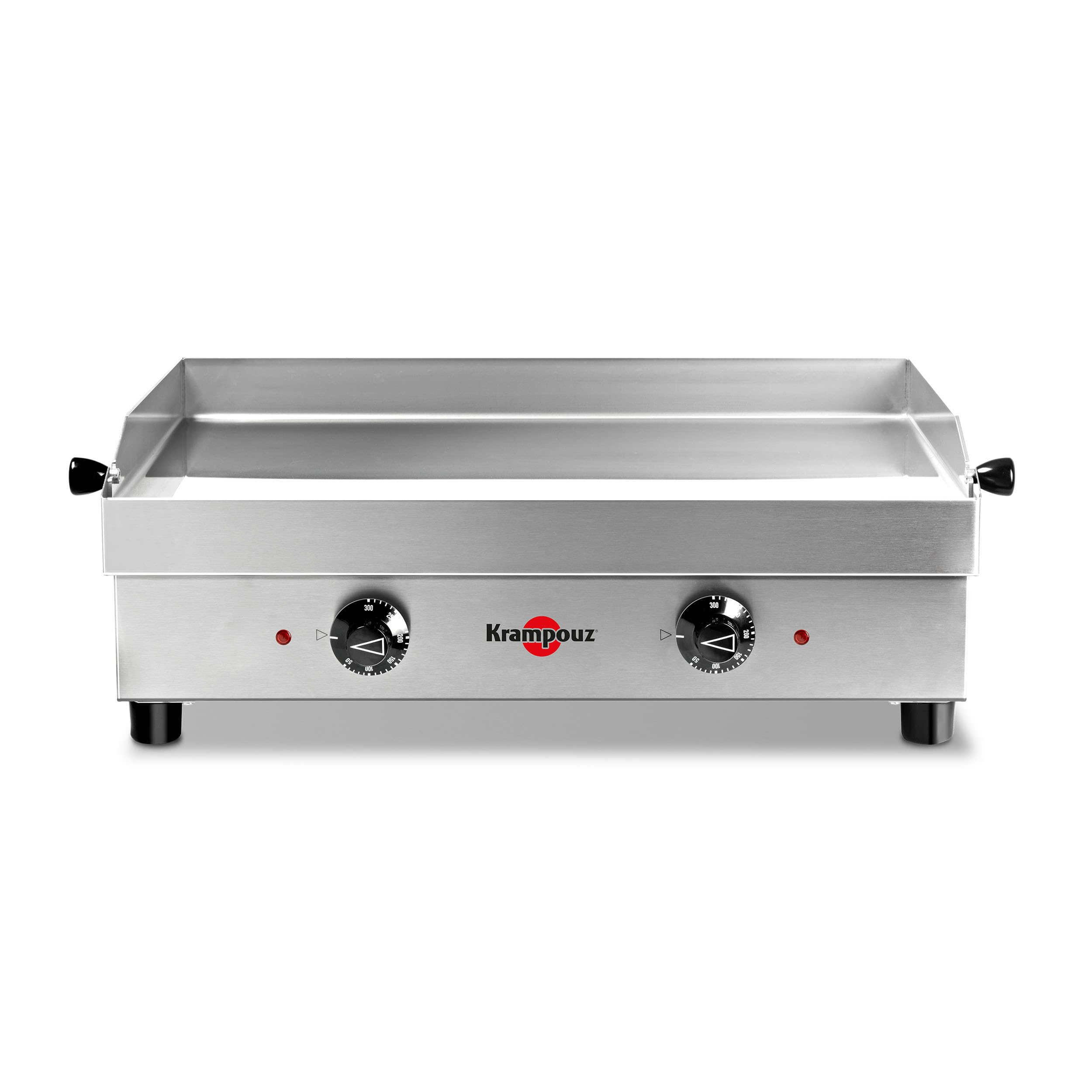 KRAMPOUZ - Plancha eléctrica Samba - Placa de cocción de acero inoxidable de 54 x 33 cm - 2.500 vatios - 2 zonas de cocción - 2 termostatos hasta 300 °C - Limpieza fácil - Fabricada en Francia