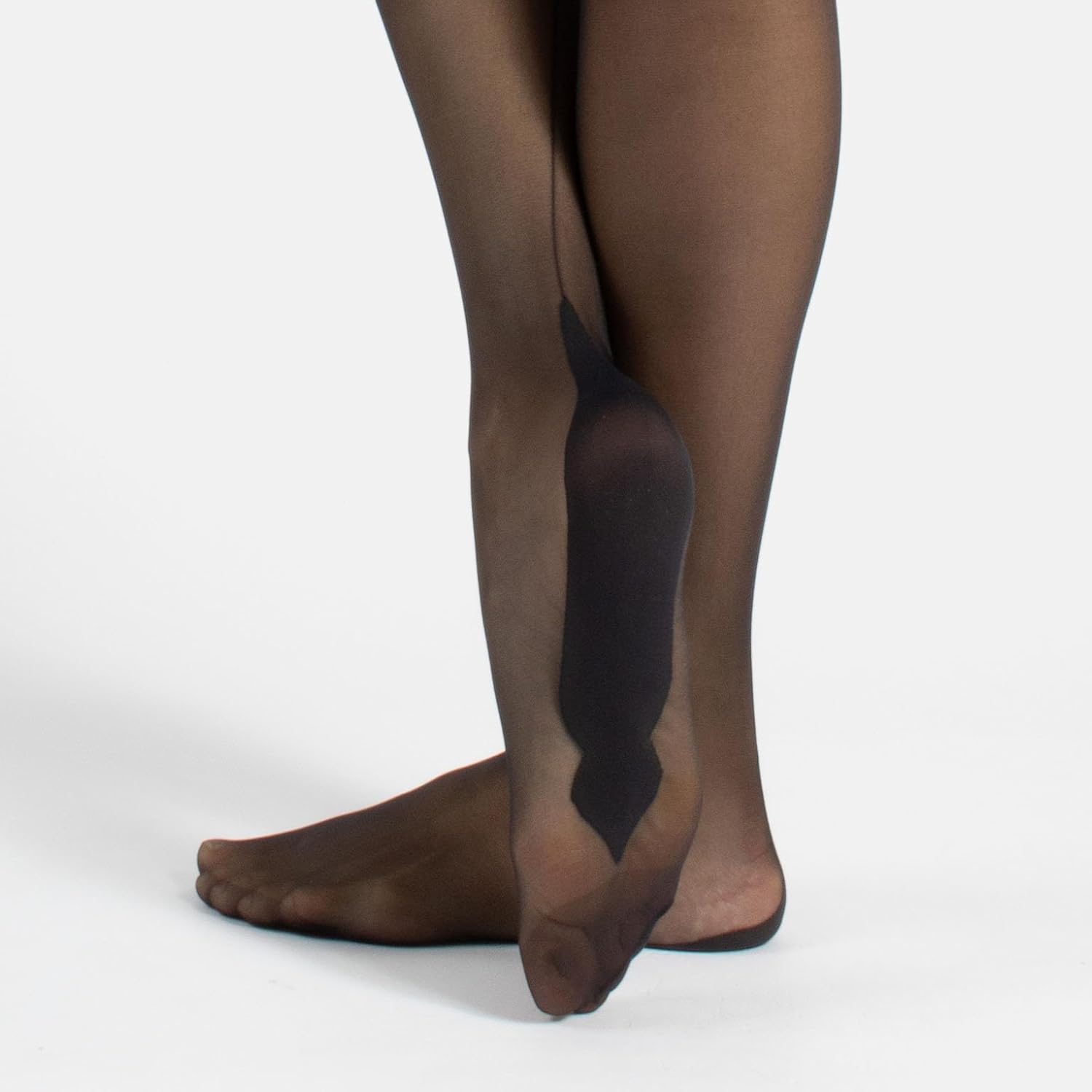 CALZITALY Thigh high stockings, seamed suspender pantyhose, 15 den, black, skin, italian hosiery