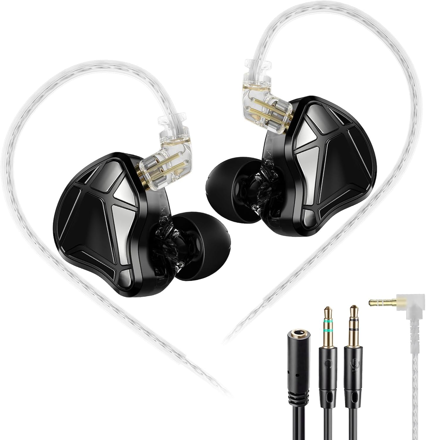 - KZ AXAS Wired Gaming Earphones, USB-C Multi-Model Compatible Ergonomic Design Headset, DSP Sound Card with Built-in Ai Noise Cancellation (Black, USB Type-C)