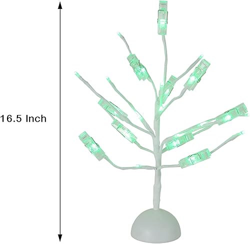 Miniatura 2 de Soporte para tarjetas de regalo de árbol del dinero, soporte de mesa con luces verdes y 10 clips para Navidad, graduación y cumpleaños