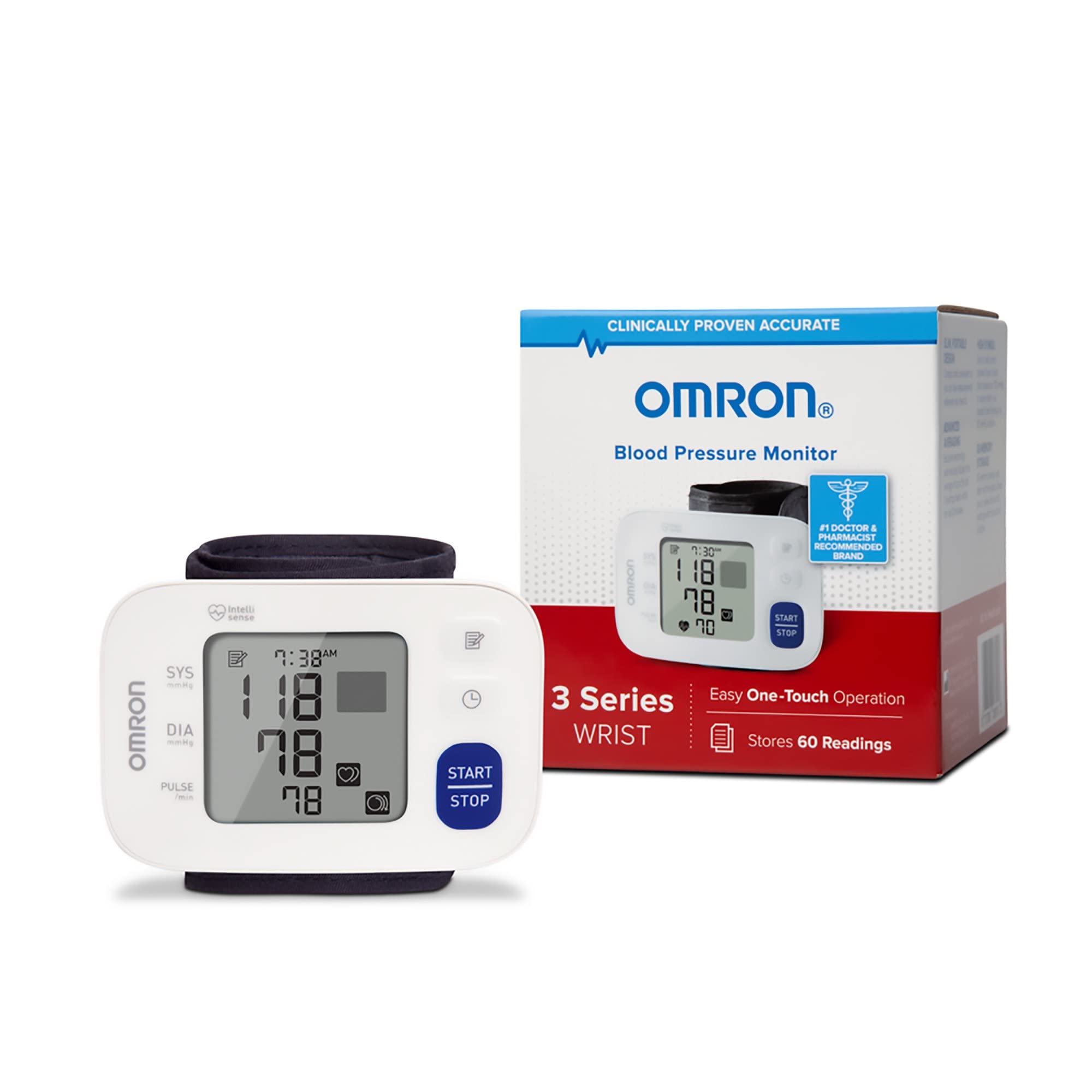 OMRON 3 Series Wrist Blood Pressure Monitor - Clinically Validated Wrist Blood Pressure Machine - Stores 60 Readings - Easy, One-Touch Operation
