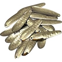 Premium Nickel Hex Trolling Spoon for DIY Lure Making Hex Flutter Spoon with a Brass Base, Nickel Finish - Made in USA - 10 Pack