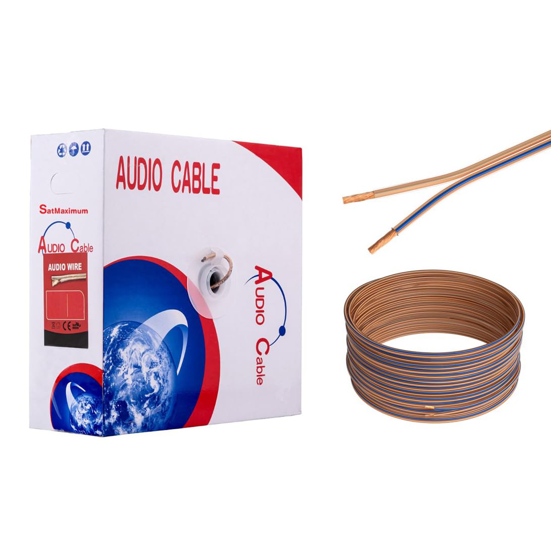 GESS Technologies Speaker Wire 14 Gauge (14/2) CCA – 250ft Clear Transparent Cable, Copper Clad Aluminum for Home Theater, Car Audio, LED, Low Voltage Applications