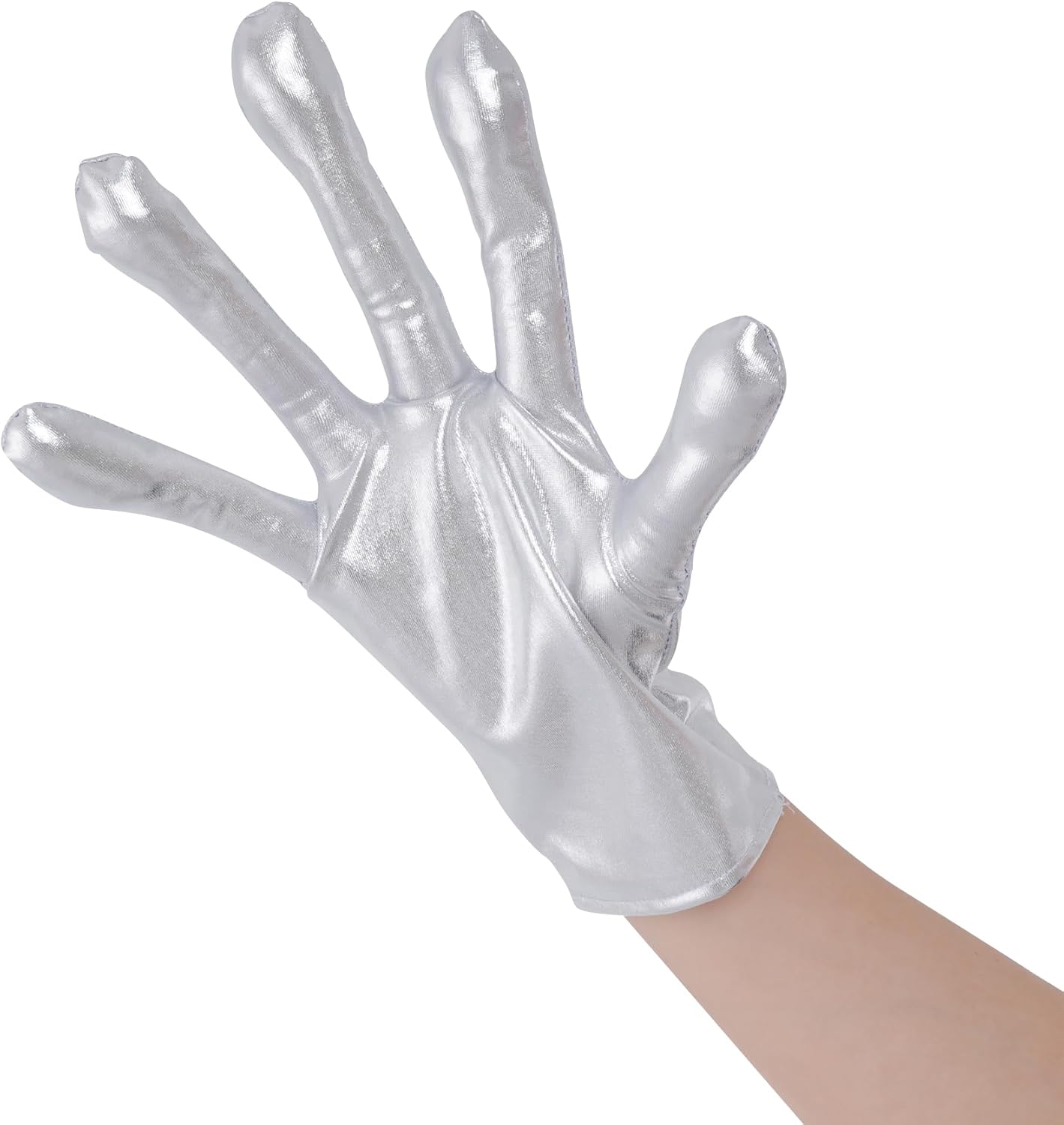 obmwang Shiny Metallic Alien Gloves Halloween Cosplay Costume Gloves for Women and Men