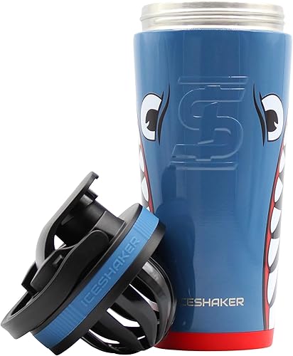 Miniatura 7 de Ice Shaker - Batidor de proteínas de acero inoxidable de 26 onzas, como se vio en Shark Tank, reutilizable, botella de agua para el gimnasio, color