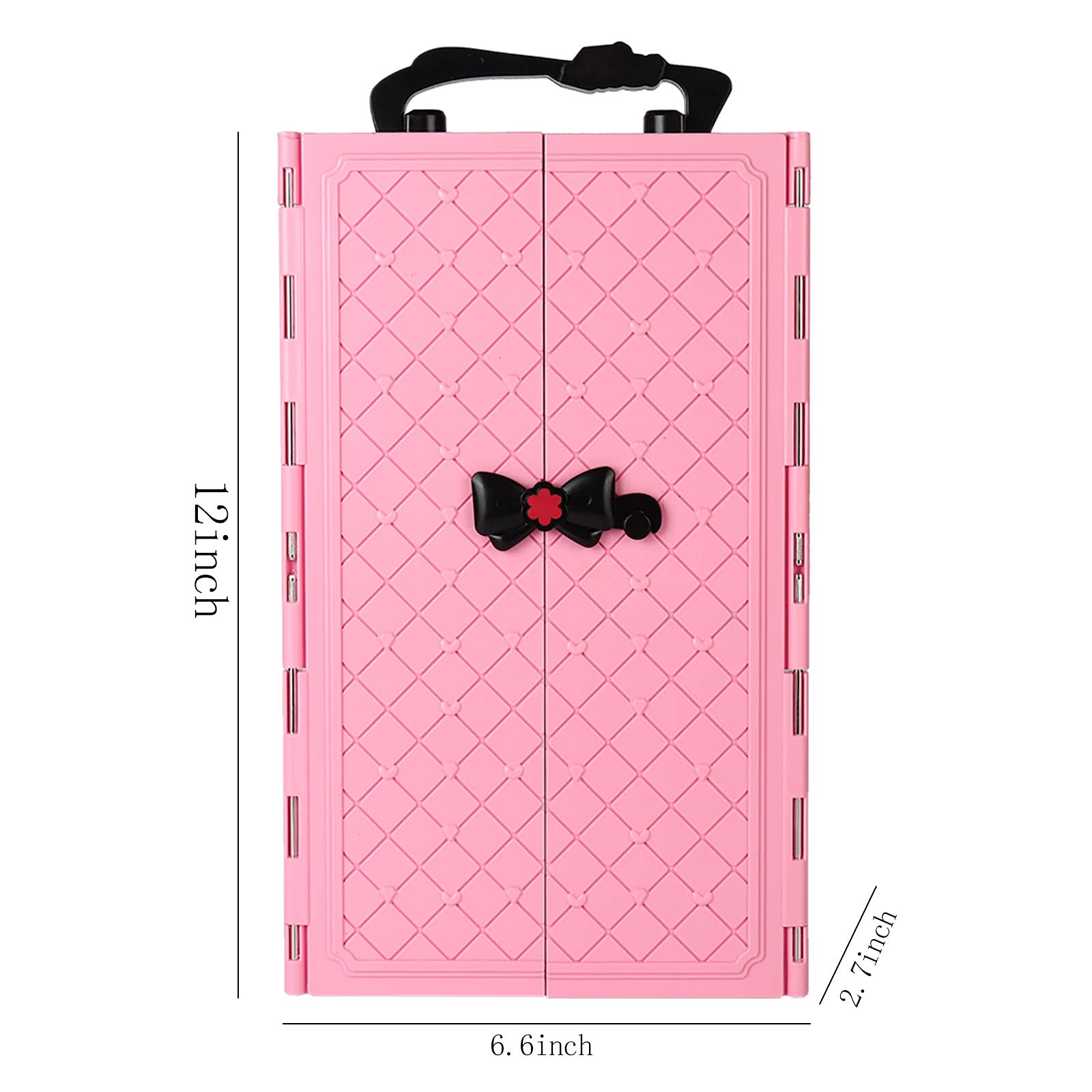 SOTOGO 11.5 Inch Girl Doll Closet Wardrobe with Doll Clothes and Accessories Include 11 Sets Doll Outfits Fashion Dresses Tops and Pants Party Gowns Wedding Dress and Wardrobe Other Accessories