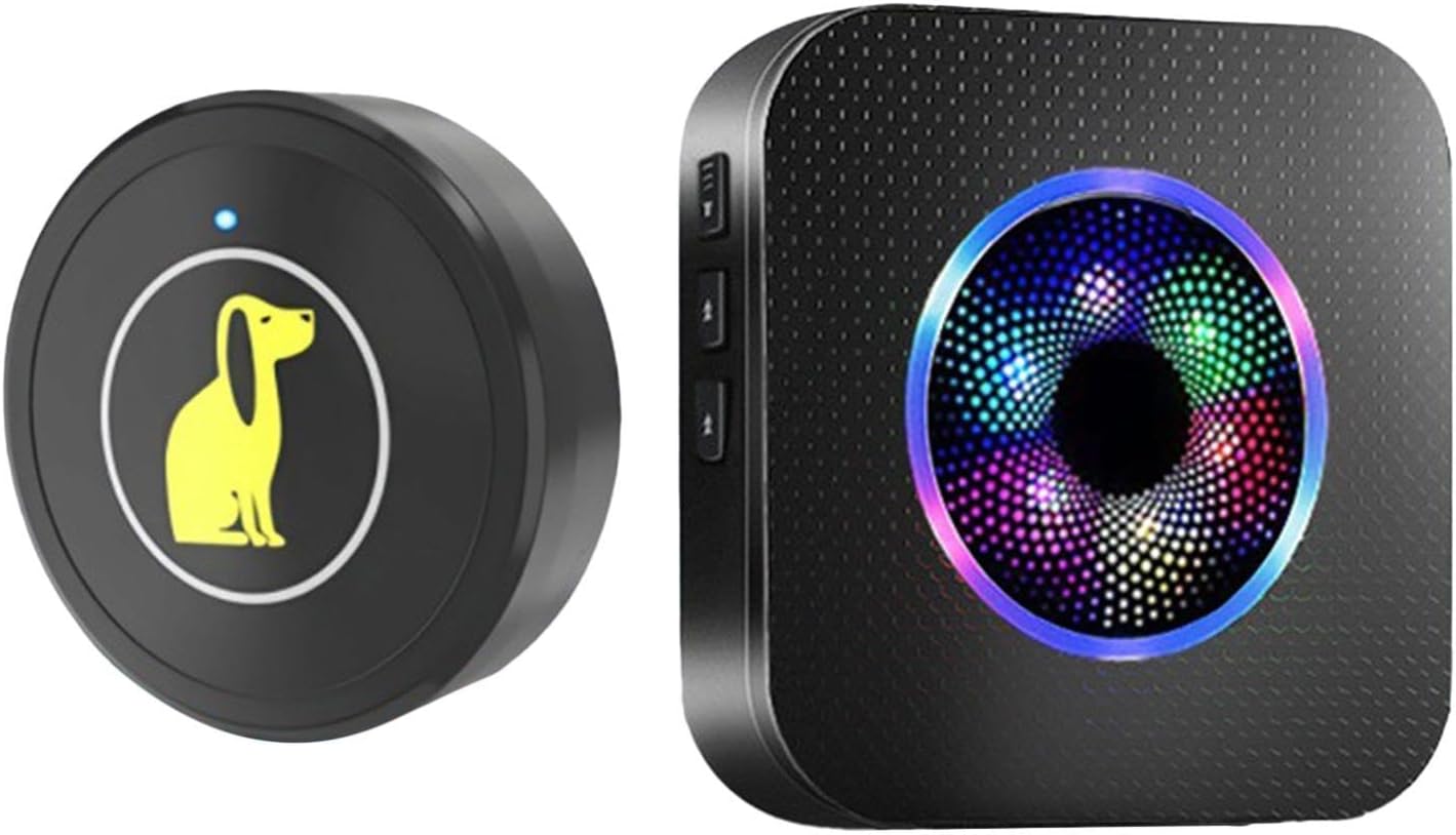 Dog Bells for Door, Wireless Waterproof Potty Training Button - Easy Install Puppy Door Bell,for Pet Puppy Indoor Outdoo