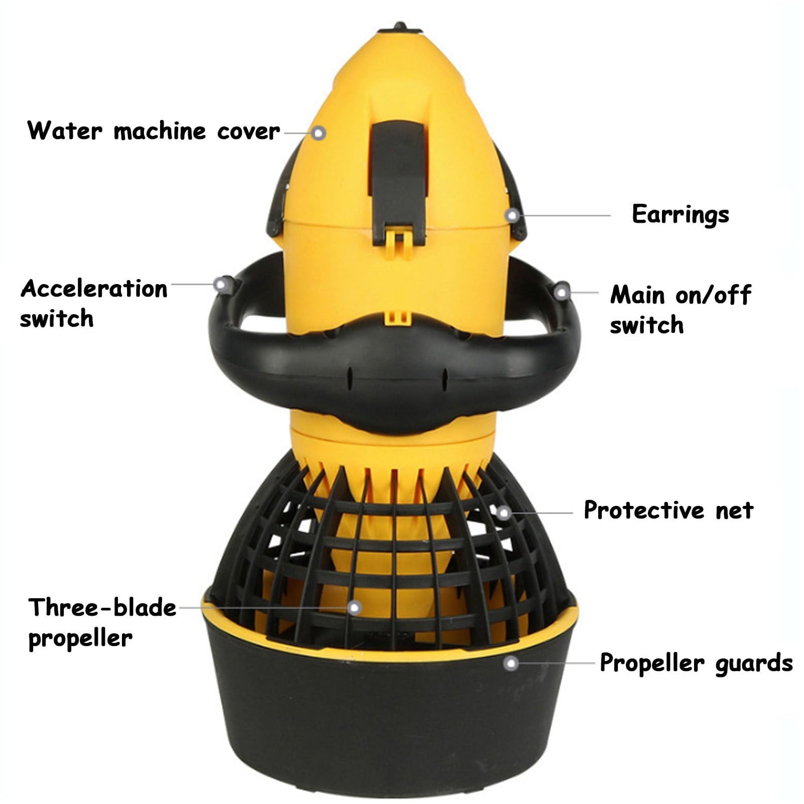 Scooter Submarino de 500W, Vehículo Eléctrico de Propulsión para Buceo con 2 Velocidades y Batería de 24V 10Ah - Hélice Acuática para Profundidades de 20M para Snorkel, Natación y Aventuras Marinas