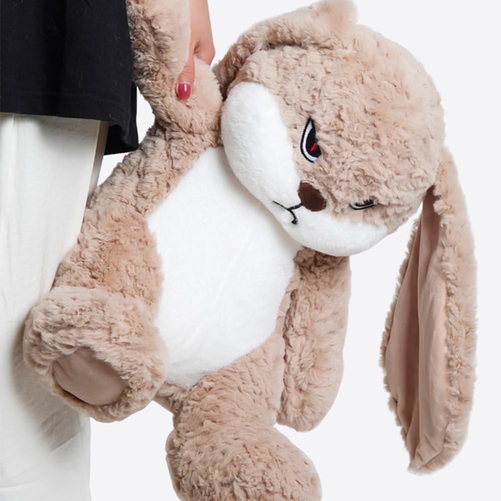 Magic Lion 19.6 inch Bunny Stuffed Animals, Soft & Cute Rabbit Plush Toys, Grumpy Bunny Plush, Rabbit Stuffed Animal, Perfect for a Gift (Brown)