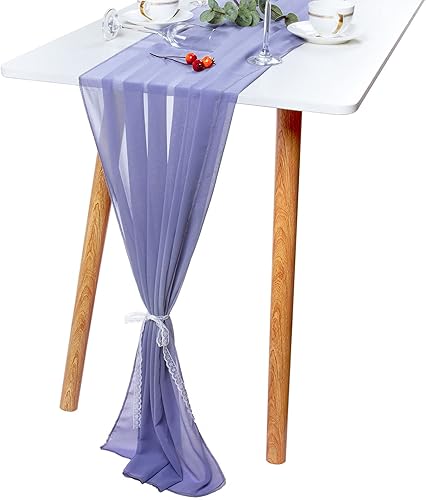 Camino de mesa de 10 pies de 29 x 120 pulgadas, camino de boda romántico, transparente, decoración de fiesta nupcial (azul, 2)