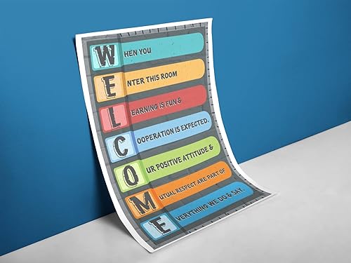 Miniatura 5 de JSC142 cartel de bienvenida para aula | 18 pulg. x 12 pulg. | 100LB papel brillante del cartel