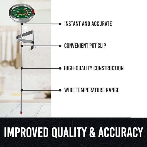 Miniatura 2 de Termómetro de caramelo con clip para olla, termómetro de aceite para freír  Termómetro de cocina para freír velas de aceite caliente, termómetro