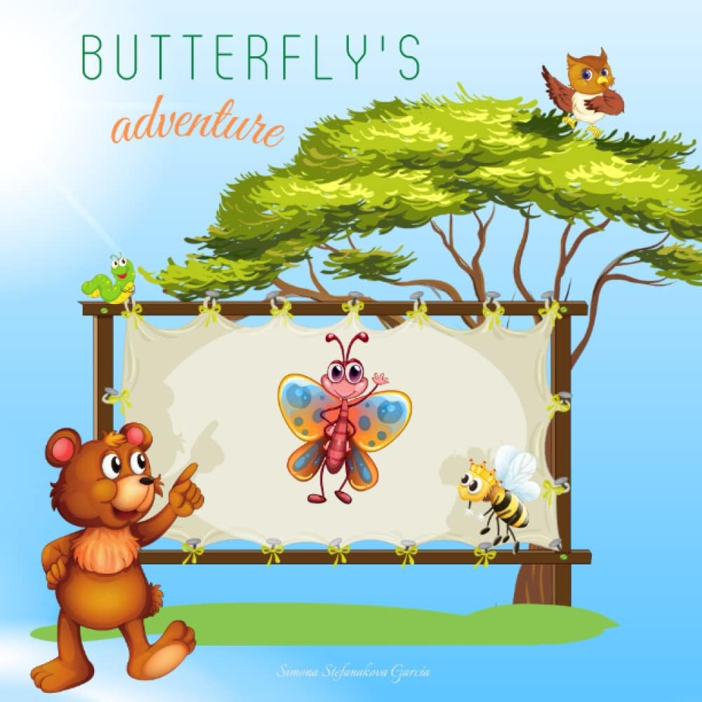 Butterfly's Adventure: English Picture Book with Colouring Pages