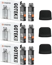 Aspire GOTEK POD カートリッジ 3箱（合計6個）+ GOTEK対応 シリコンキャップ 3個 セット (0.8Ω, シリコンキャップ（ブラック）)