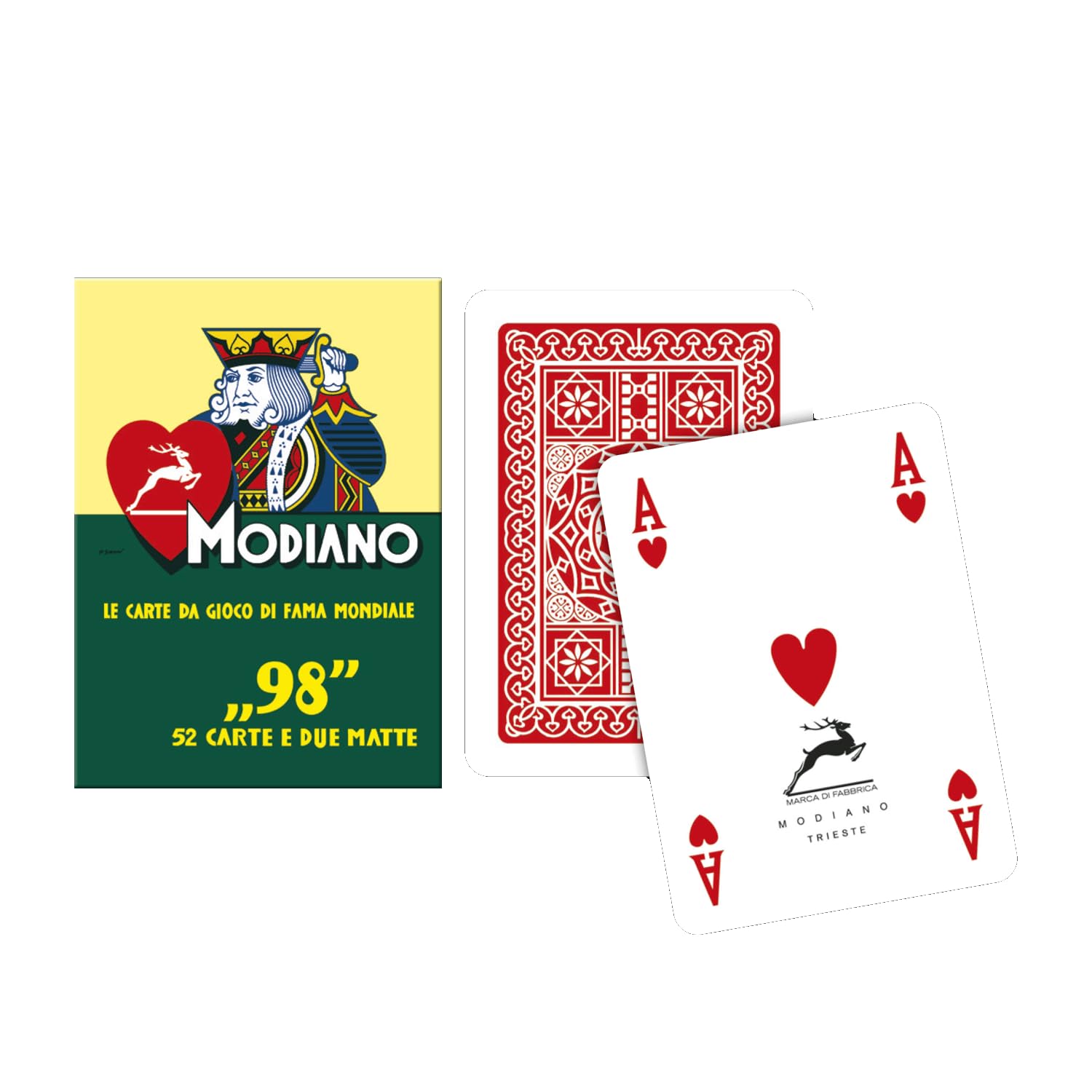 Modiano 300252 Poker 98, Carte da Gioco, Rosso
