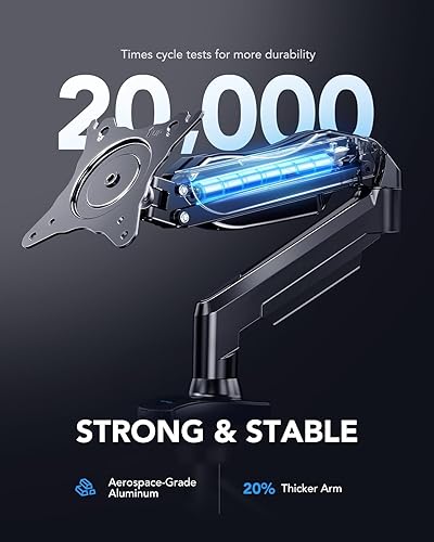 Miniatura 3 de HUANUO Soporte para monitor individual, brazo de monitor de 13 a 32 pulgadas, soporte de monitor ajustable, soporte Vesa con abrazadera y base de