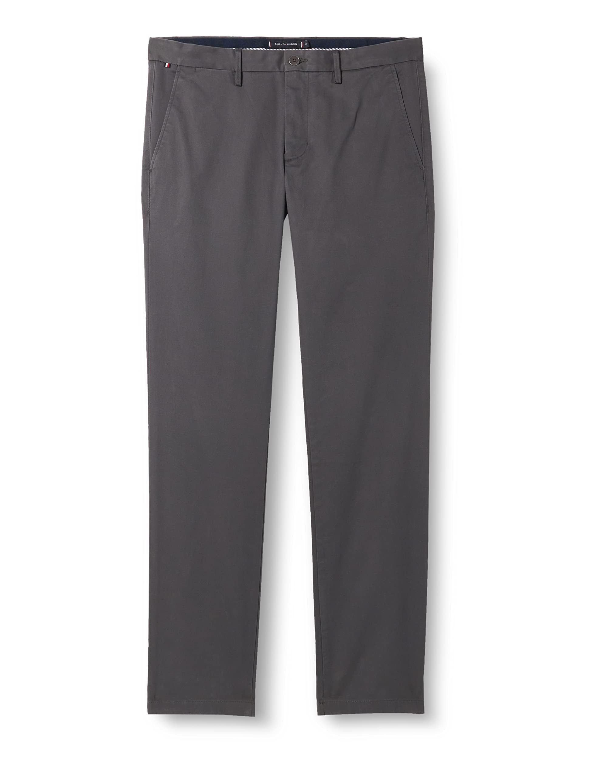 Tommy Hilfiger Men’s Core Denton 1985 Pima Cotton Chinos, Grey (Dark Ash), 32W/30L