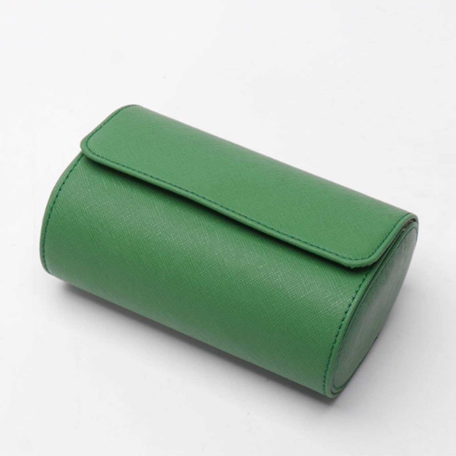 Caja de Almacenamiento portátil for Reloj con 2 Ranuras, Bolsa Enrollable for Reloj de Cuero PU, Organizador de Reloj Coleccionable, Accesorios, Regalo de cumpleaños Verde