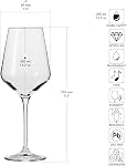 Krosno Large White Wine Glass | Set of 4 | 13.2 oz | Avant-Garde Collection | Perfect for Home, Restaurants and Parties | Dishwasher Safe | Lead-Free Crystal Glass | Lead-Free Crystal Glass, Perfect for Home, Restaurants and Parties, Dishwasher Safe