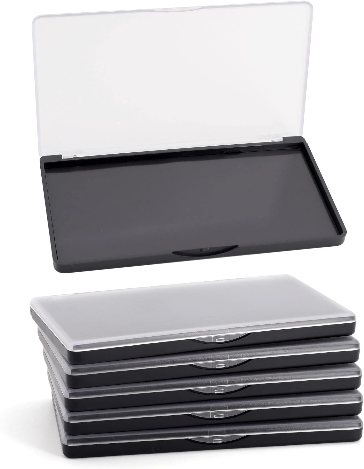 Magnetic Makeup Palette with Frosted Clear Top, 5 Pack Empty Eyeshadow Palettes depots Travel Storage Box for DIY Cosmetics Bronzer Highlights Powder (Small Palette - 5.5" x 3.1")