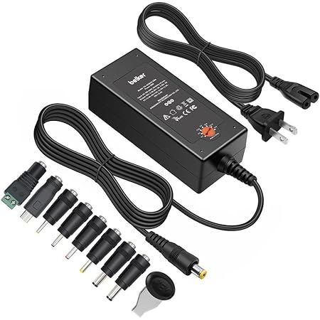 Belker 45W Universal 5V 6V 7.5V 9V 12V 13.5V 15V AC DC Adapter Power Supply for Household Eletronics LCD LED Strip Light Router HUB Speaker Smart Phone Tablet - Support Amps 0.5A 1A 2A 3A 3000mA Max.