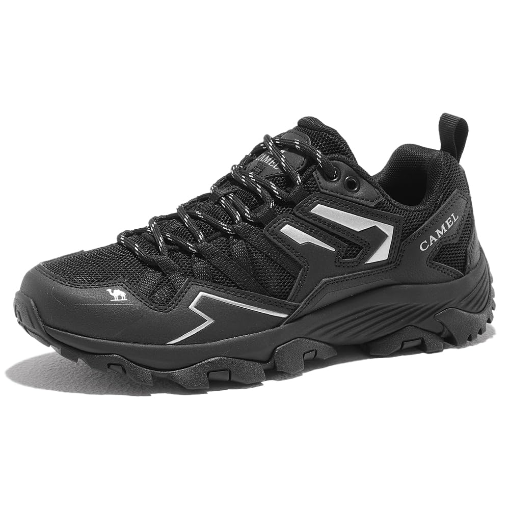 CAMEL CROWN Women's Sports Shoes All-Match Breathable Casual Shoes wear-Resistant Outdoor Hiking Sneaker Black