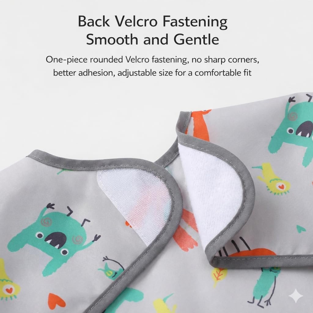 Baby Bib attaches to Food Catcher Tray – Waterproof High Chair Bib for Self-eating Feeding Tray, Mess-Free Mealtime