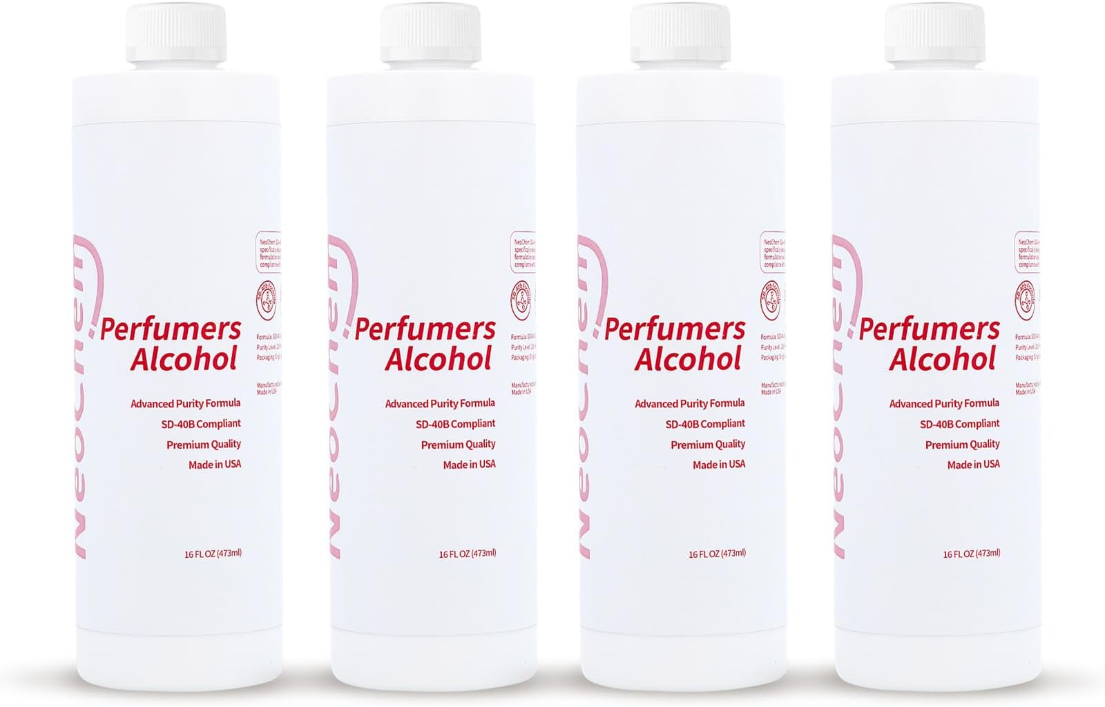 Perfumers Alcohol,Premium SD 40B Compliant Perfume Base, High Purity Denatured Ethanol for DIY, Professional & Luxury Fragrance Making (16oz*4)