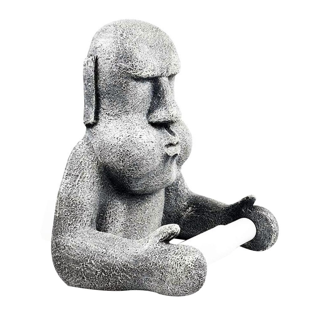 Soporte para Toallas de Papel Moai de Dibujos Animados Dispensador de Pañuelos Horizontal