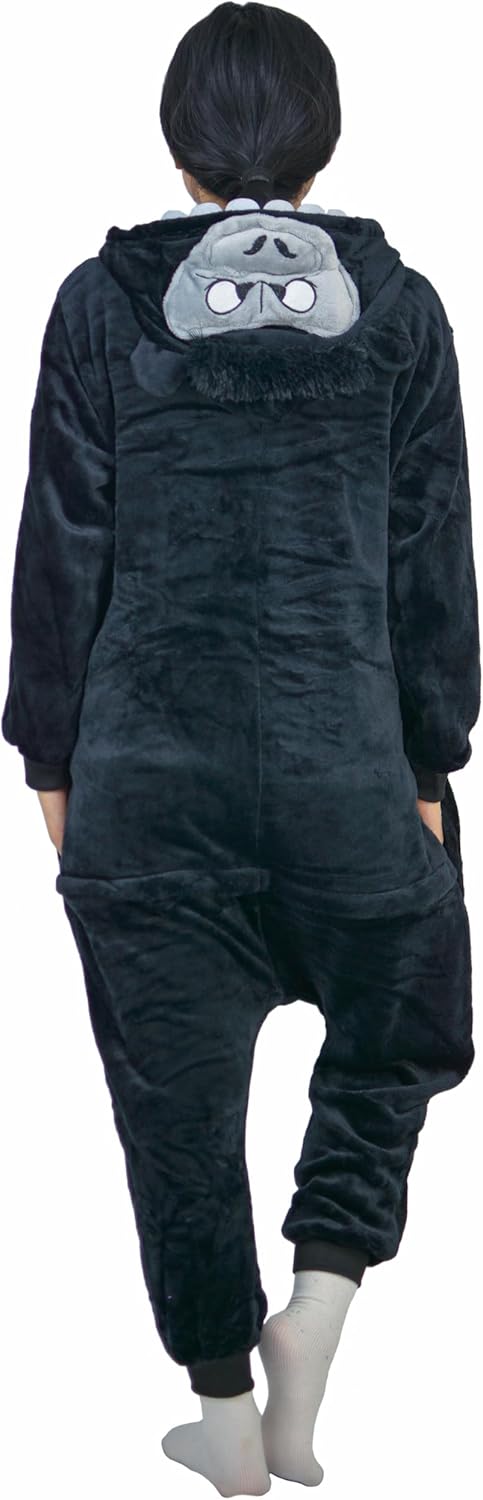 Adult Onesie Gorilla Onesie Costume Animal One Piece Pajamas Halloween Homewear Jumpsuit Unisex Sleepwear - Image 6