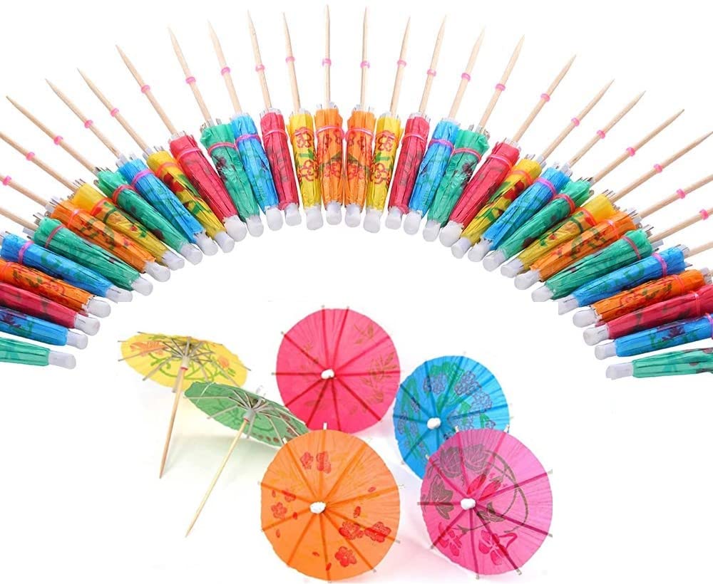 Homebay60pc - Cocktail Umbrellas for Drinks | Cocktail Accessories for Drinks | Paper Parasols Drink Umbrellas Sticks for Decorations