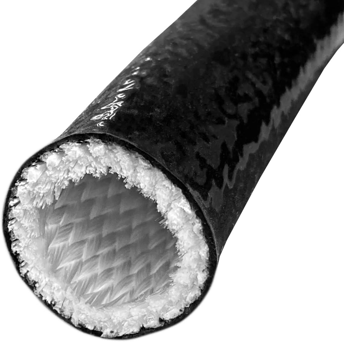 Electriduct 1.25" Thermo Armor Silicone Coated Fiberglass Fire Sleeve - 5 Feet - Black