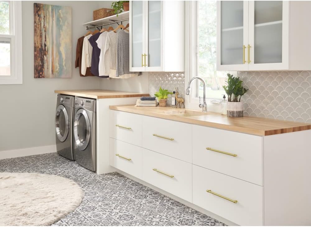 Jeffrey Alexander 319 mm Center-to-Center Matte Black with Brushed Gold Key Grande Cabinet Bar Pull