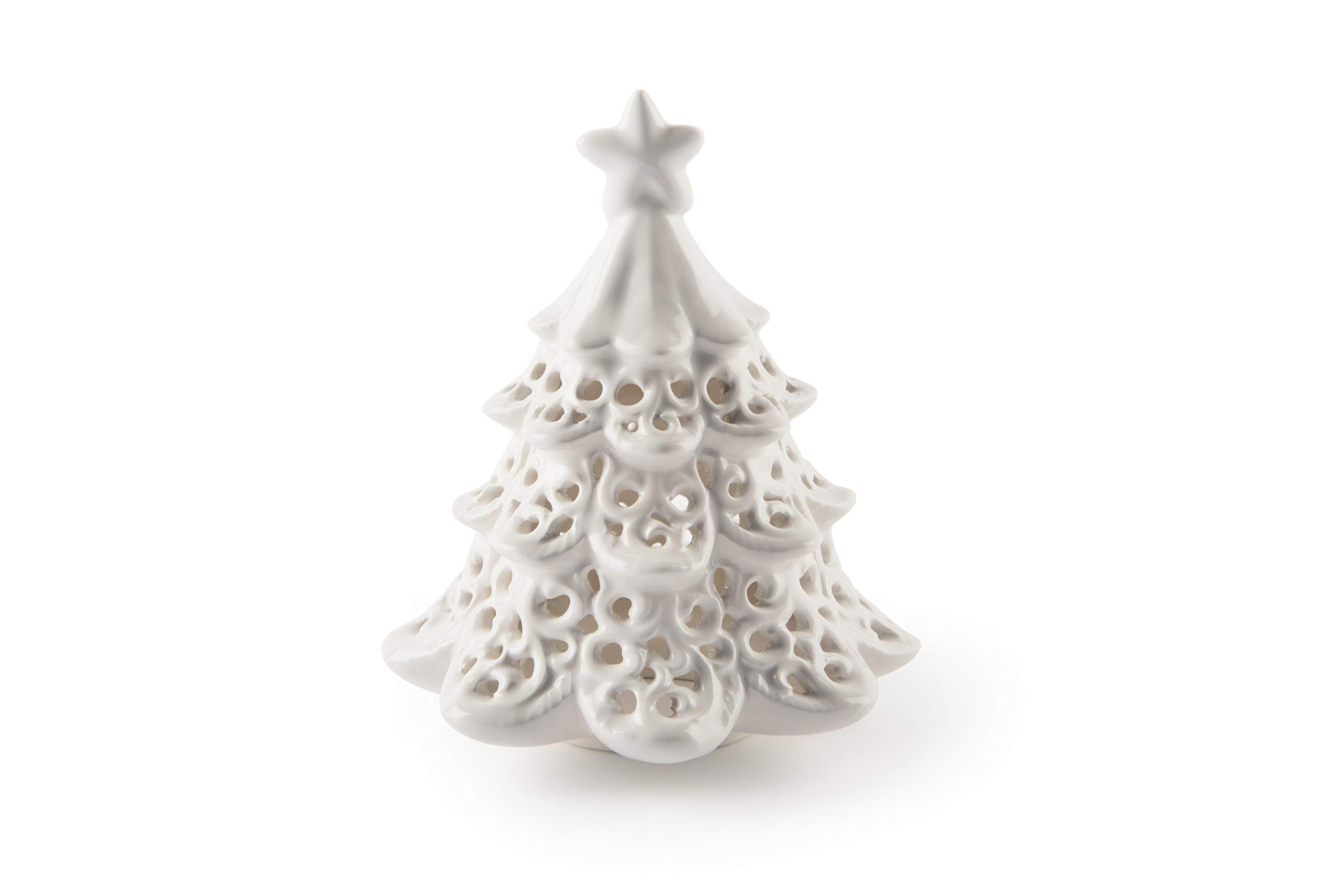 Excelsa White Home Candle Holder, White, 12.5 x 15.5 cm