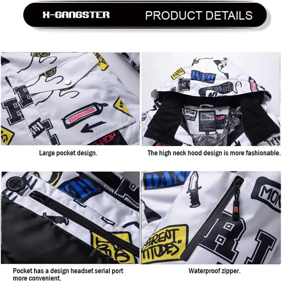 Men Winter Skiing Sports Warm Windproof Waterproof Jacket And Pants Set Snowboard Suit