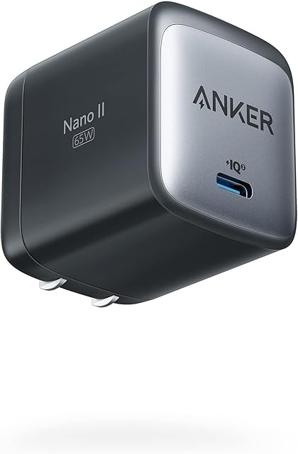 Anker USB C 715 (Nano II 65W), GaN II PPS Fast Compact Foldable Charger for MacBook Pro/Air, Galaxy S20/S10, Dell XPS 13, Note 20/10+, iPhone 13/Pro/Mini, iPad Pro, Pixel, and More